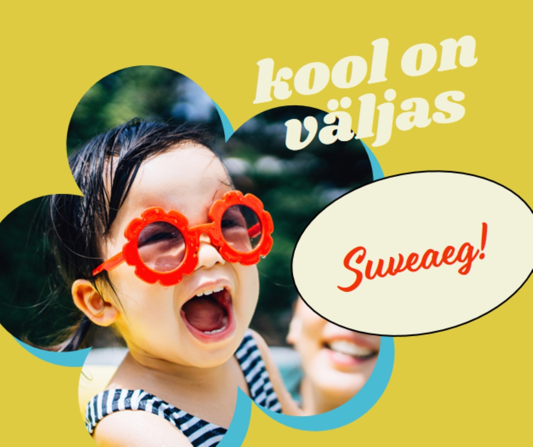 Kool on väljas, bassein on sees yellow whimsical-color-block