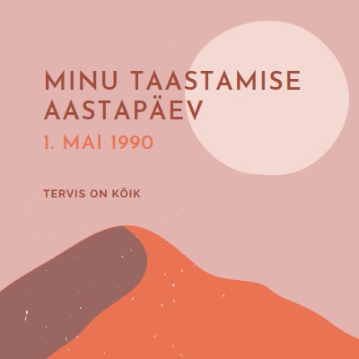 Minu taastumise aastapäev pink organic-boho