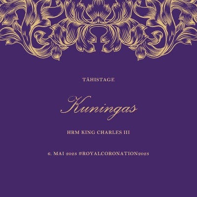 Kuningale sobiv koronatsioon purple modern-simple