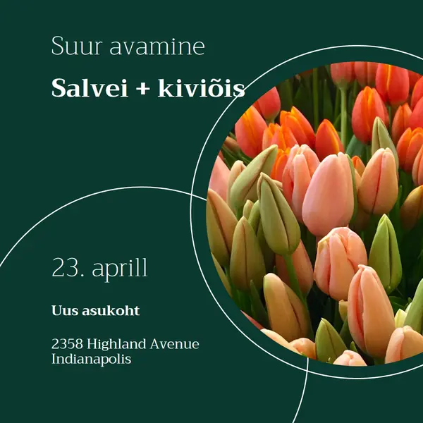 Lillelise butiigi suur avamine green modern-simple