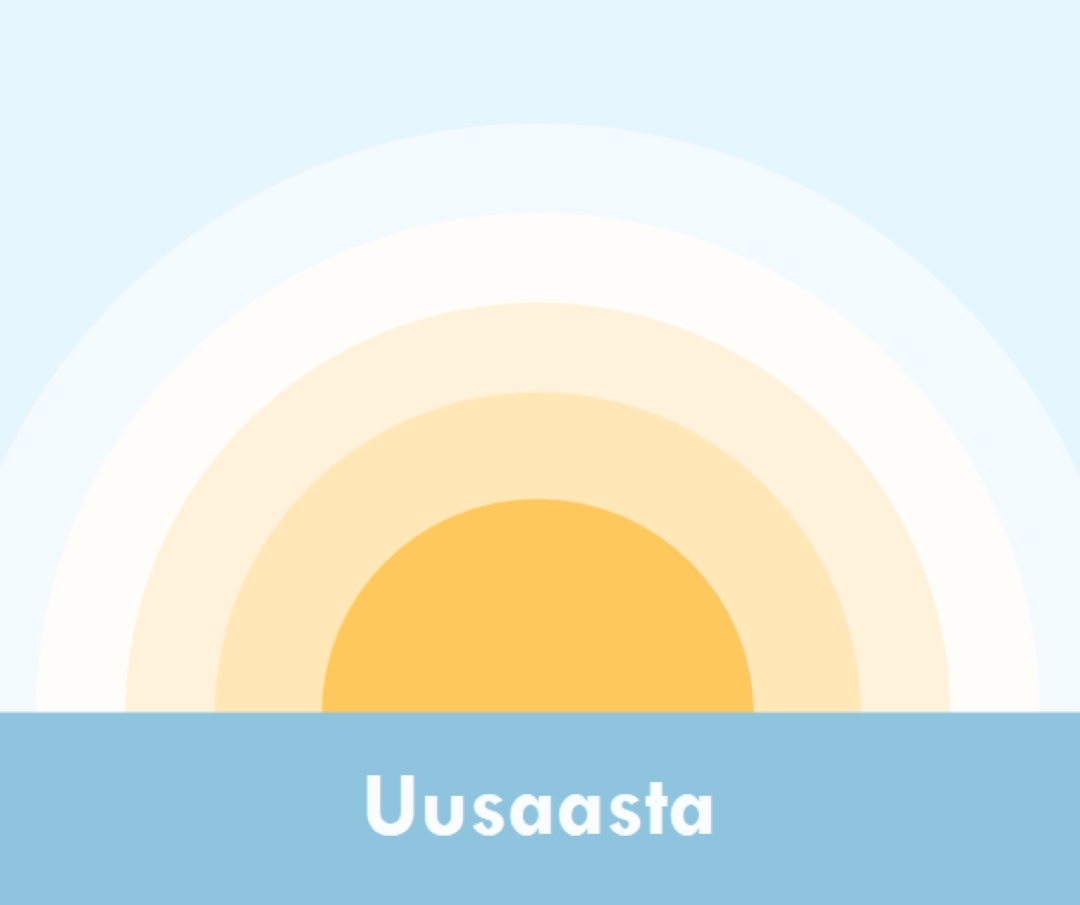 Uusaasta– päike blue modern-simple