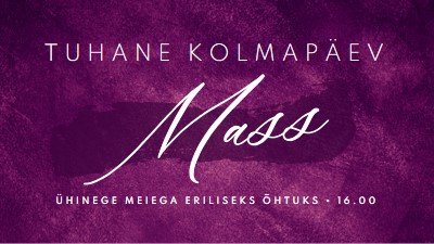 Tuhka kolmapäeva mass purple modern-simple