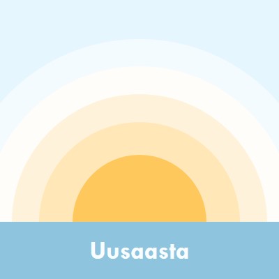 Uusaasta– päike blue modern-simple