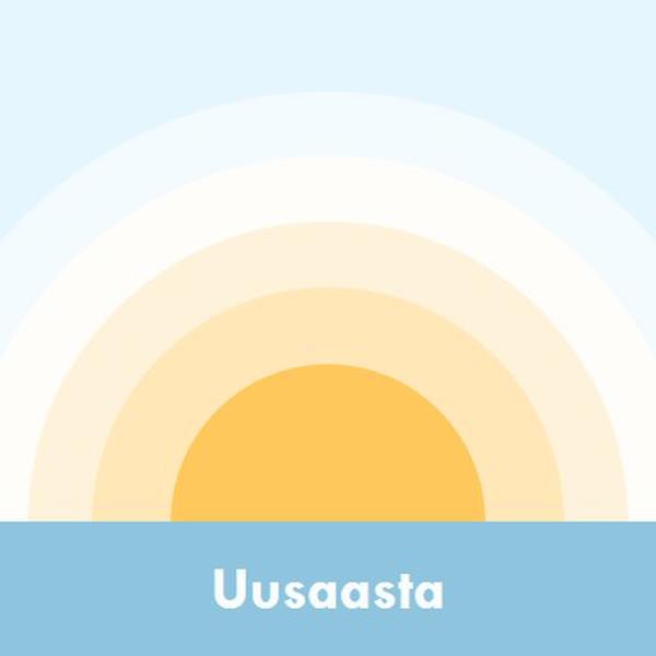 Uusaasta– päike blue modern-simple