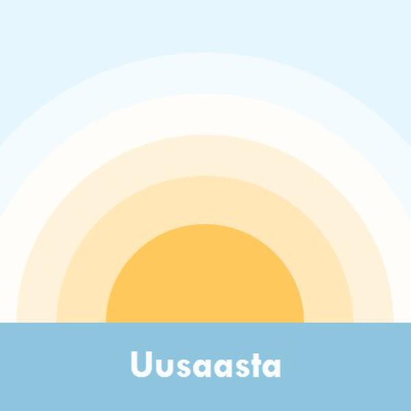 Uusaasta– päike blue modern-simple