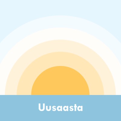 Uusaasta– päike blue modern-simple