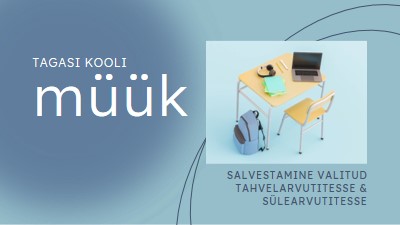 Tagasi koolimüüki blue modern-simple