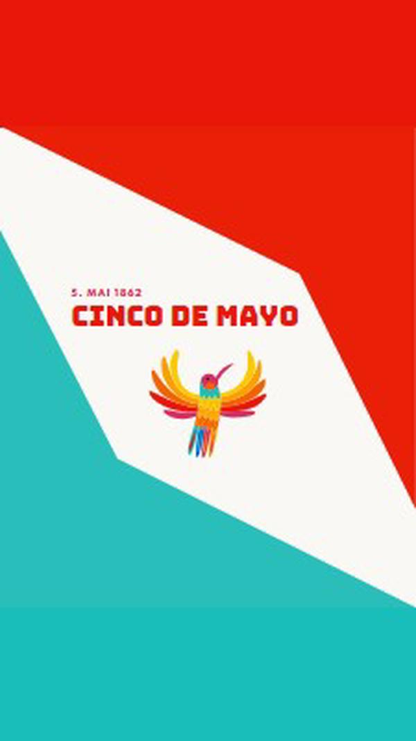 Happy Cinco de Mayo red modern-color-block
