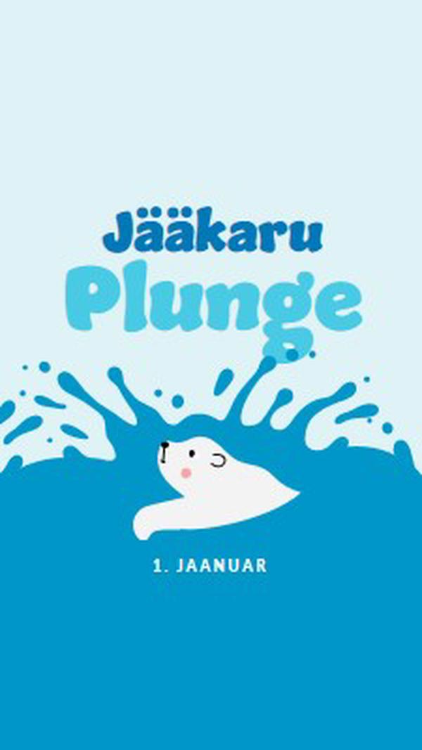 Rõõmsat jääkaru plunge-päeva! blue whimsical-color-block