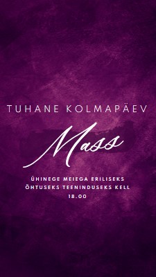 Tuhka kolmapäeva mass purple modern-simple