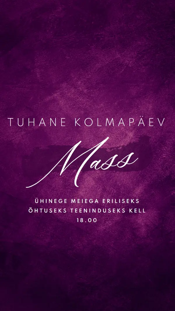 Tuhka kolmapäeva mass purple modern-simple