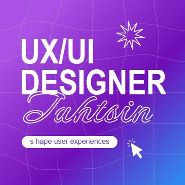 Kasutajaliidese/UX-i kujundaja soovis purple bold,playful,digital,grid,neon,gradient