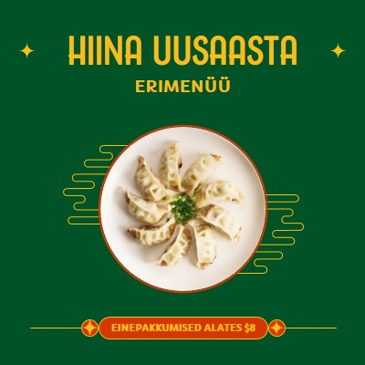 Hiina uusaasta menüü green retro,vibrant,banner,simple,photo,circle