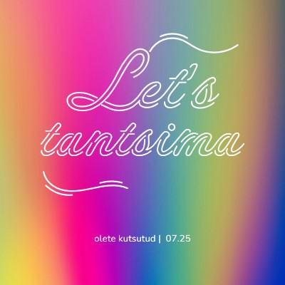 Tantsime, olete oodatud pink bold,bright,typographic