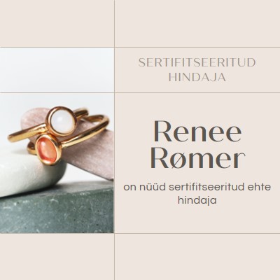 Sertifitseeritud ehete hindajana brown clean,minimal,frame,elegant,neutral,asymmetrical