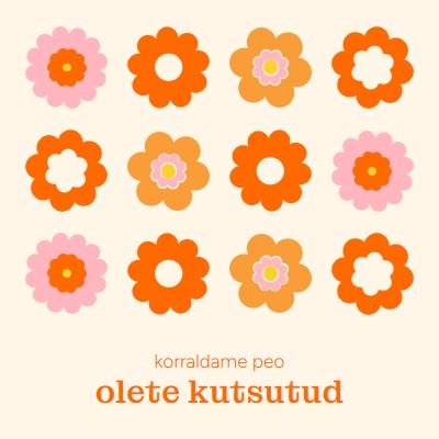 Korraldame peo orange bold,fun,graphic