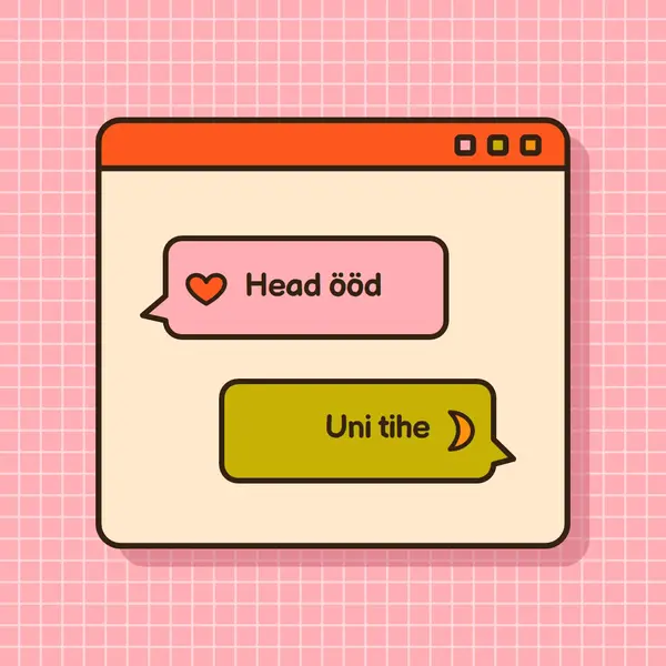 Head ööd, uni tihe pink retro,graphic,message,speech-bubble,icon,motif,emoji,