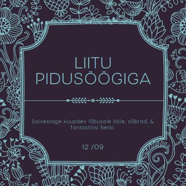 Pidusöögiga liitumine blue elegant,classic,floral