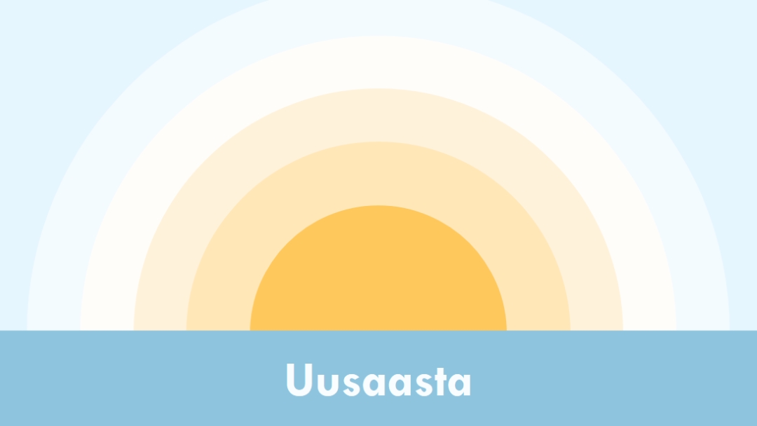Uusaasta– päike blue modern-simple