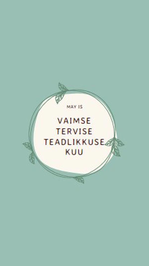 Vaimse tervise teadlikkuse austamine green organic-simple