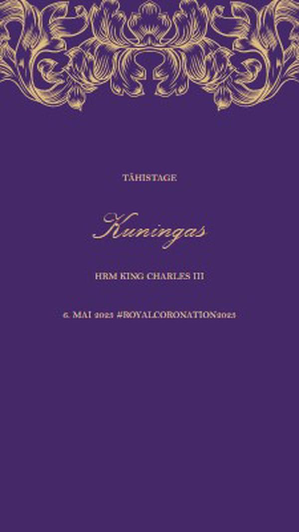 Kuningale sobiv koronatsioon purple modern-simple