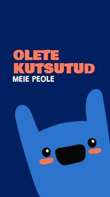 Olete kutsutud meie peole blue whimsical,bold,monster