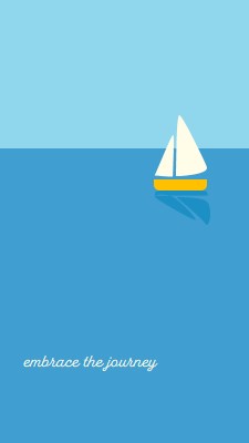 Embrace the journey blue minimal,whimsical,boat,playful,clean