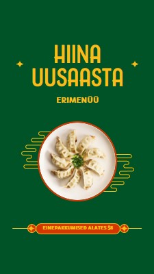 Hiina uusaasta menüü green retro,vibrant,banner,simple,photo,circle