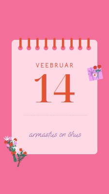 Armastus on õhus pink delicate,romantic,calendar,simple,frame,floral