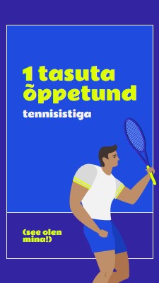 Vaba õppetund tennisistiga blue vibrant,bold,block,frame,graphic,bright