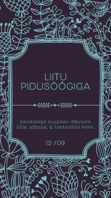 Pidusöögiga liitumine blue elegant,classic,floral