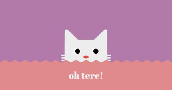 Oh, tere! red cute,simple,cat,neutral,bright,fun