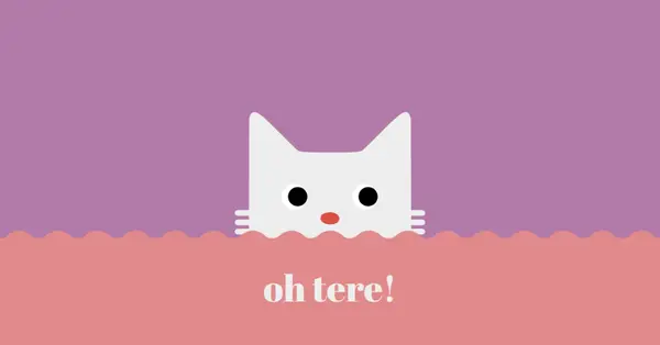 Oh, tere! red cute,simple,cat,neutral,bright,fun