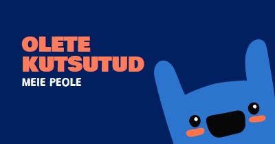 Olete kutsutud meie peole blue whimsical,bold,monster