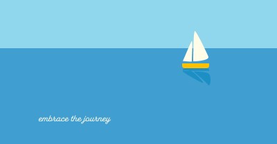 Embrace the journey blue minimal,whimsical,boat,playful,clean