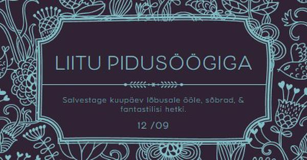 Pidusöögiga liitumine blue elegant,classic,floral