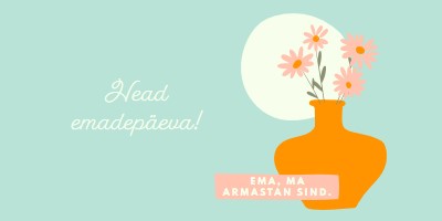 Ema, ma armastan sind blue whimsical-line