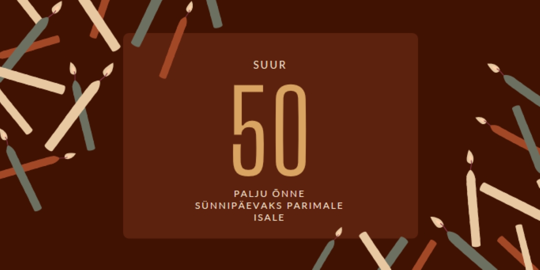 Palju õnne viiekümnendaks sünnipäevaks! brown modern-simple
