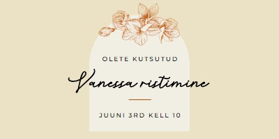 Ristimiskutse yellow vintage-botanical