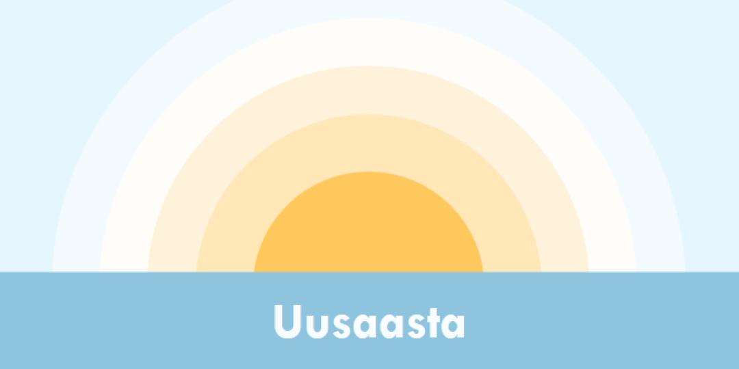 Uusaasta– päike blue modern-simple