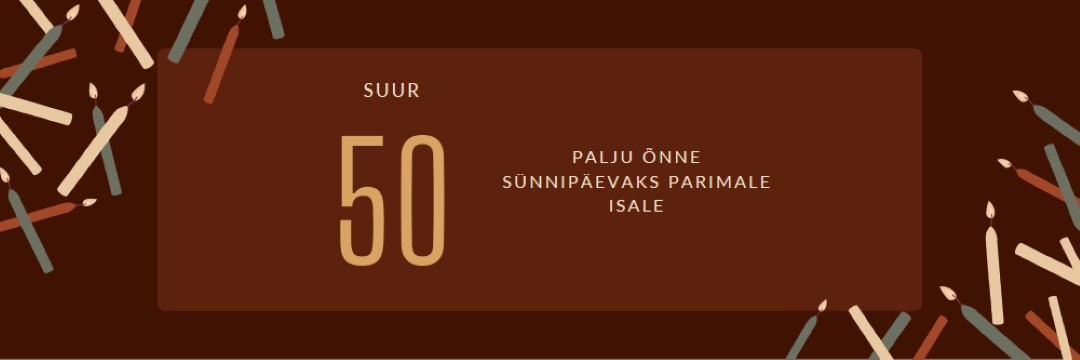 Palju õnne viiekümnendaks sünnipäevaks! brown modern-simple