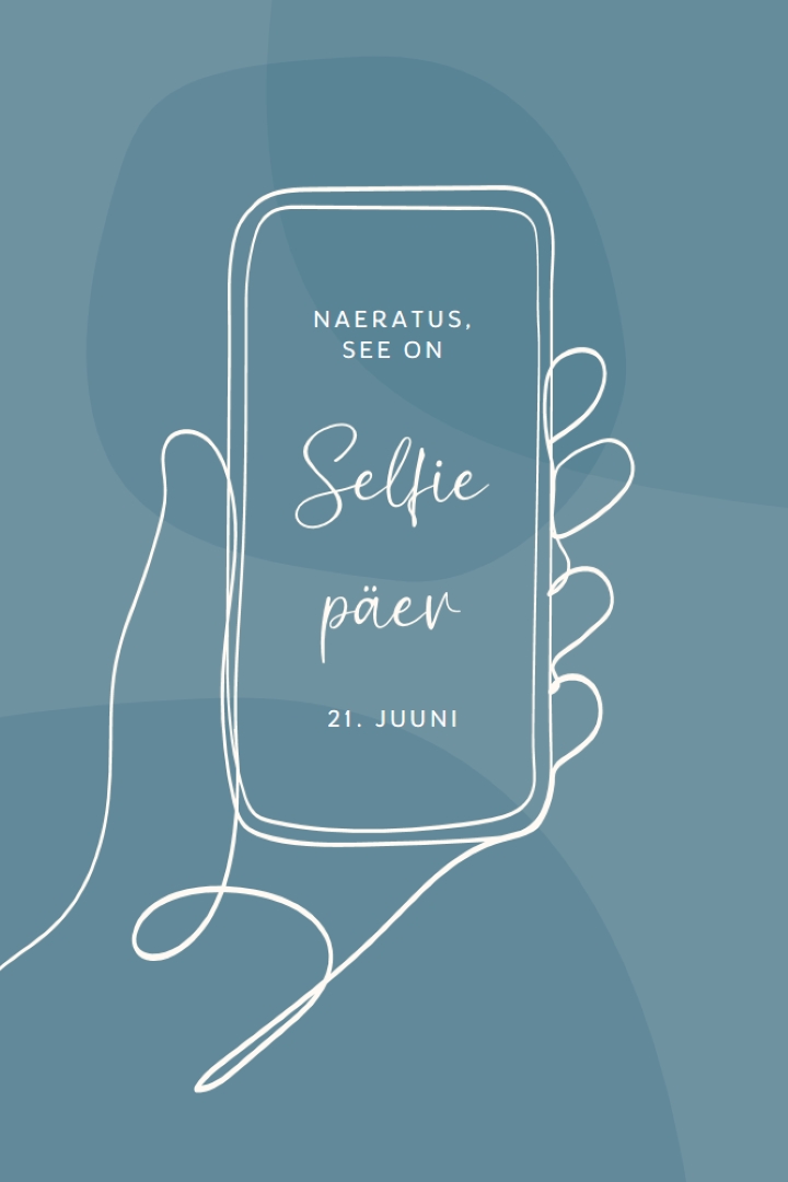 Selfie usaldus blue whimsical-line