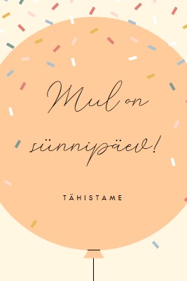 Tähistame minu sünnipäeva yellow whimsical-line