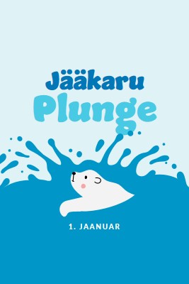 Rõõmsat jääkaru plunge-päeva! blue whimsical-color-block