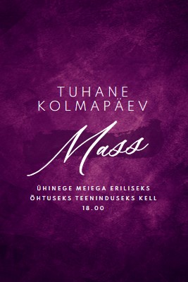 Tuhka kolmapäeva mass purple modern-simple