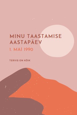 Minu taastumise aastapäev pink organic-boho