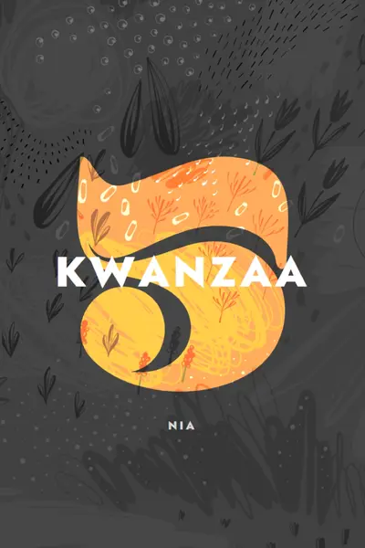 Tähistame Kwanzaa viiendat päeva gray organic-simple