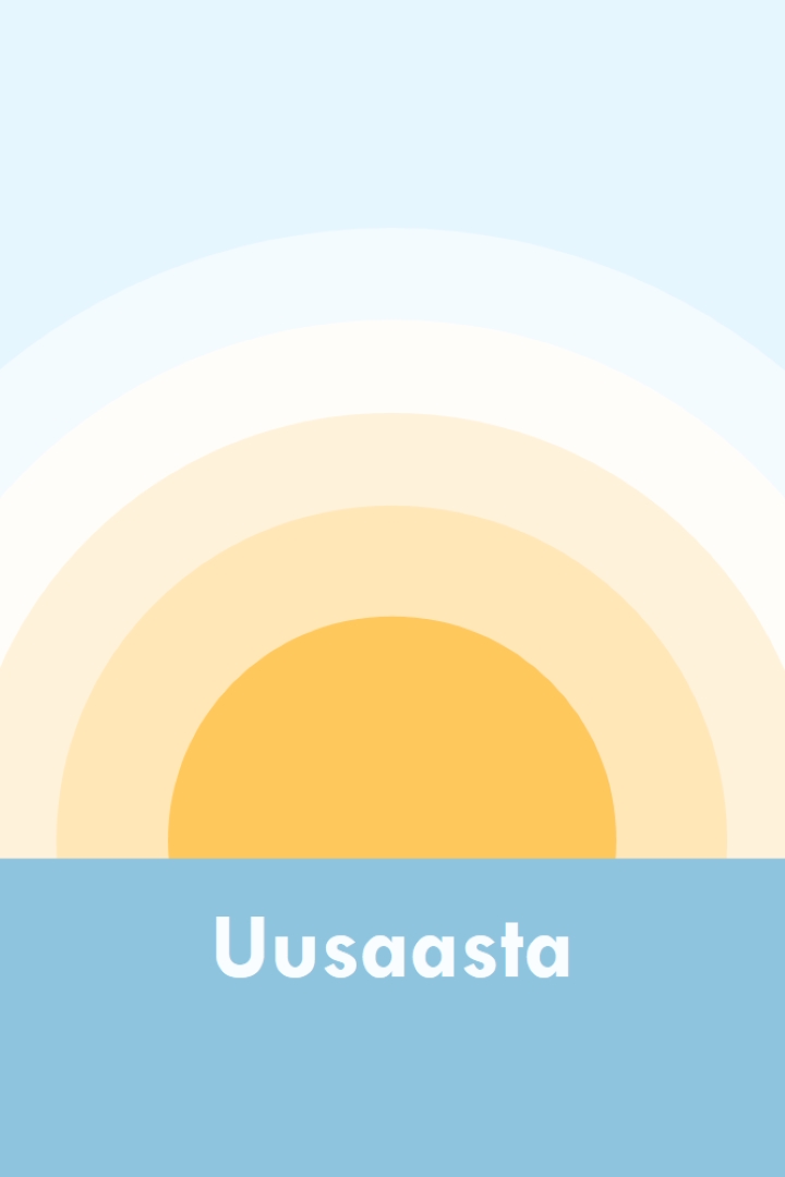 Uusaasta– päike blue modern-simple