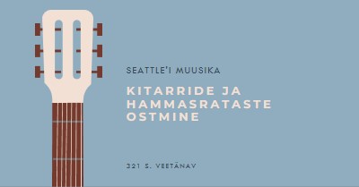 Uusaasta, uus kitarr blue modern-simple