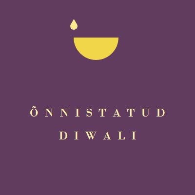 Diwali õnnistused purple modern-simple